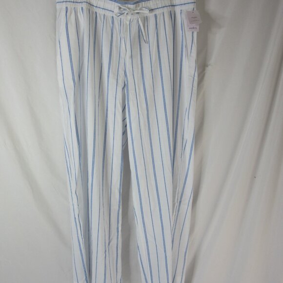 Auden Pajama Set 2 Piece Blue White Striped Long Sleeve & Pants Size XXL NWT - Picture 8 of 13